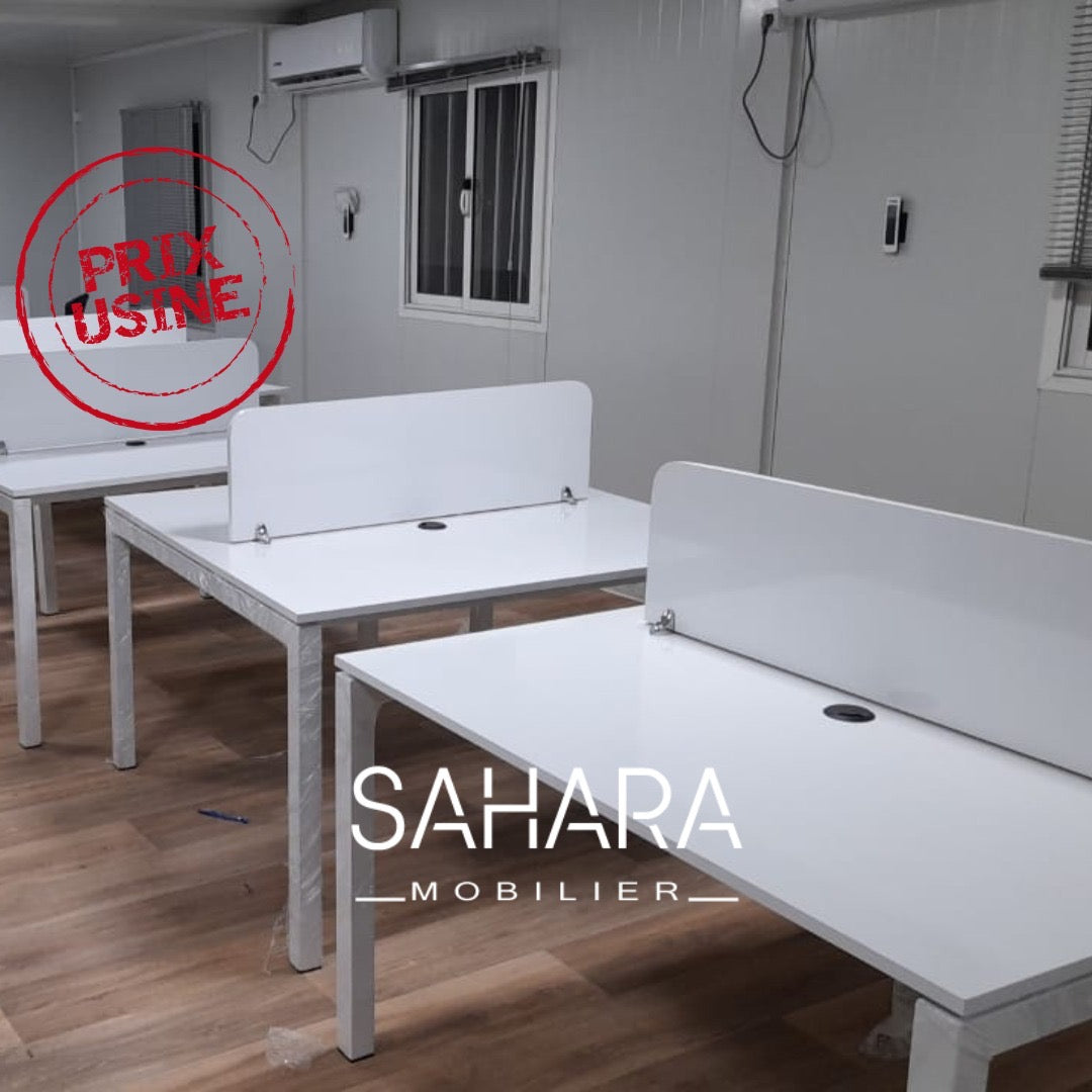 Marguerites 2 places semi métallique blanche